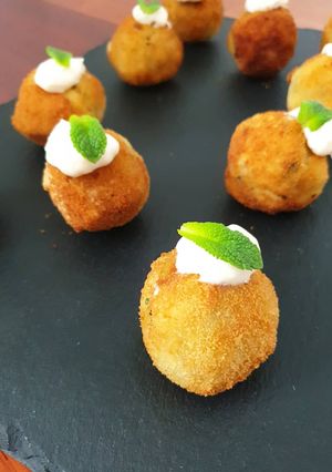 A picture of Refreshing Potato and Mint Croquettes.