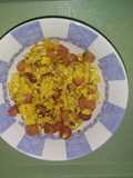 Huevitos revuelto con salchicha ranchera