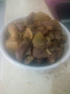 Foto resep Bistik daging campur tahu dan kentang