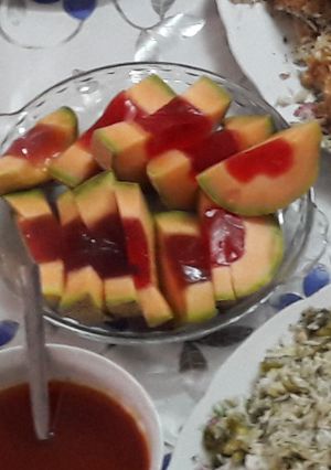 عکسی از دستور ژله و میوه 😍😍😍