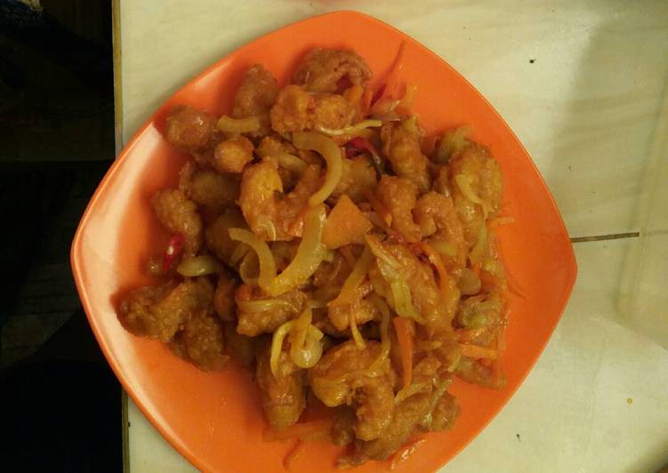 Resep Udang crispy asam manis Anti Gagal