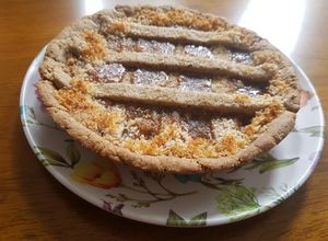 Una foto de Tarta de dulce de leche y coco sin harina de trigo