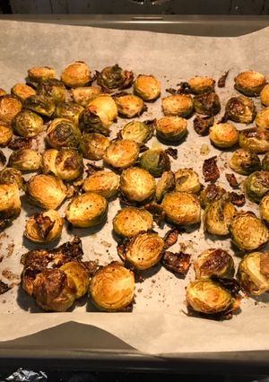 Une photo de Choux deBruxelles croustillantes