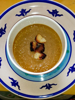 Una foto de Crema de lentejas con panceta
