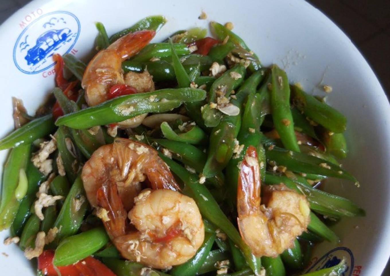 Tumis buncis udang gurih dan enak