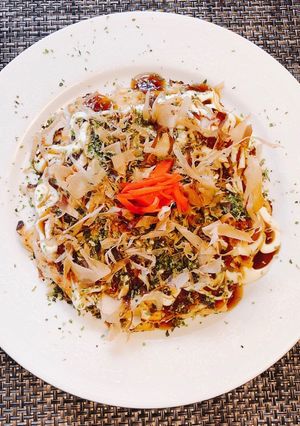 Hình của món Okonomiyaki(Bánh Xèo Nhật Bản).