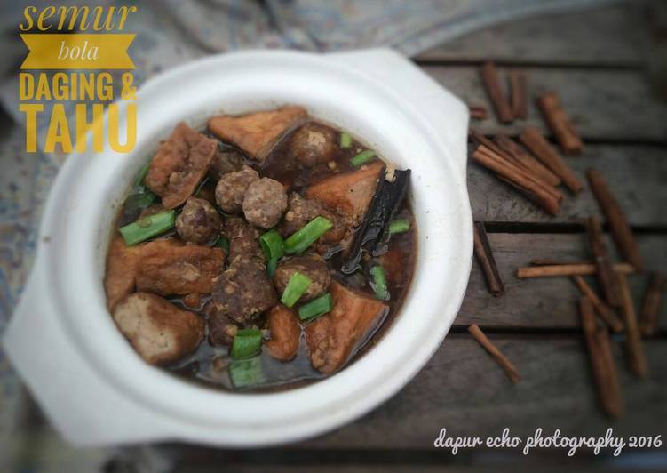 Cara Membuat Semur bola daging tahu Anti Gagal