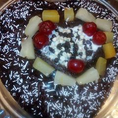 A picture of Chocolate fruit cake.