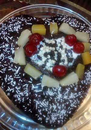 A picture of Chocolate fruit cake.