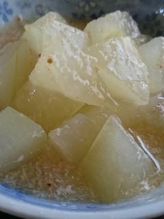 A picture of Wax gourd with crab starchy sauce.