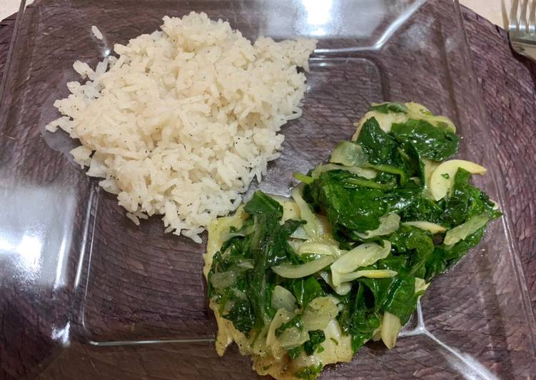 
  Pescado con espinacas y toque especial
