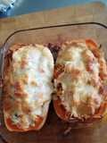 Calabaza rellena de pollo