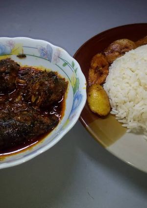 A picture of Vegetable stew and rice.