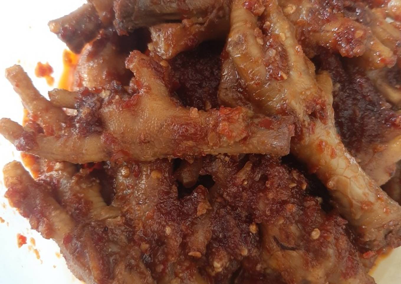 Ceker empuk pedas manis