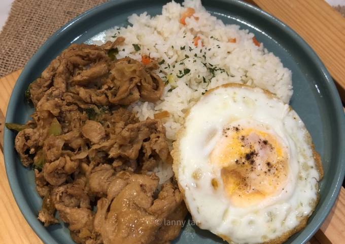 Bagaimana Menyiapkan Stir Fry Pork Teriyaki with Butter Rice Anti Gagal