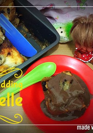 Foto resep Bread Pudding with Chocolate Sauce