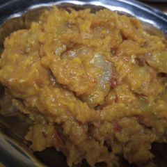 A picture of Lauki moong dal.