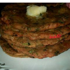 A picture of Left over Green Daal Poori.