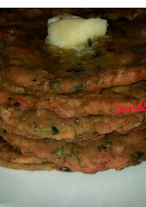 A picture of Left over Green Daal Poori.