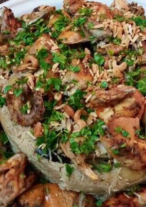 صورة لوصفة مقلوبة بطاطا وباذنجان