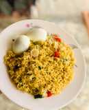 Simple noodles with boiled eggs