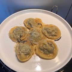 A picture of My Chouriço and Rambol Cheese Ravioli.