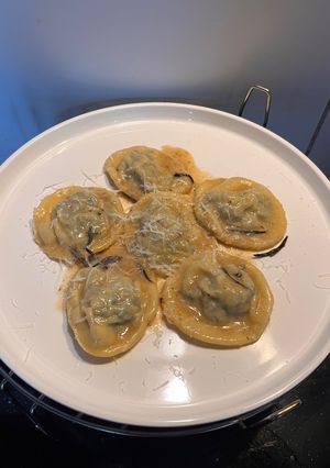 A picture of My Chouriço and Rambol Cheese Ravioli.