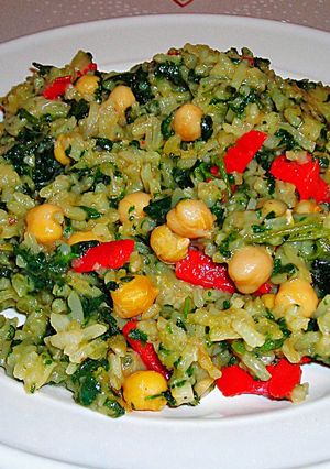 Foto principal de Pilaf veggie con Ortiga Mayor, garbanzos y pimiento rojo