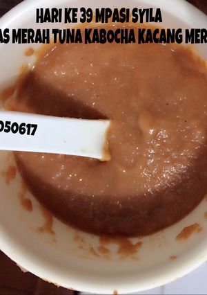 Foto resep Mpasi 7m 4* beras merah kacang merah ikan tuna kabocha