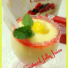 Mango custard jelly juice A picture of Mango custard jelly juice.
