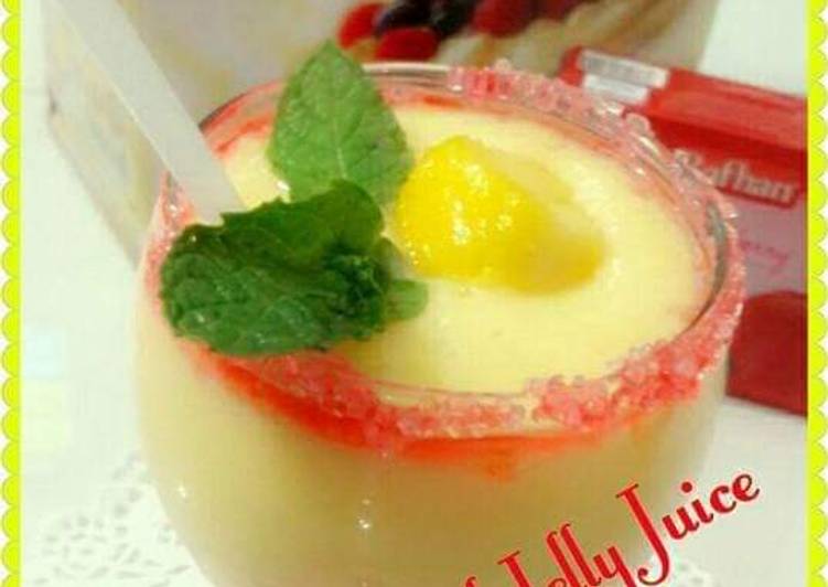 Mango custard jelly juice