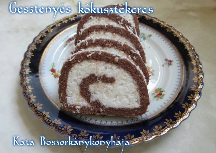 Gesztenyés kókusztekercs