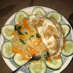 Indomie with veggies A picture of Indomie with veggies.