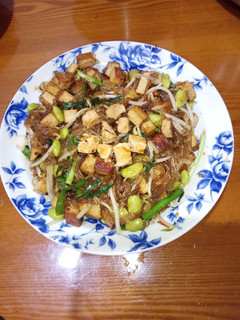 豆干毛豆雞丁炒冬粉 的食譜成品照片