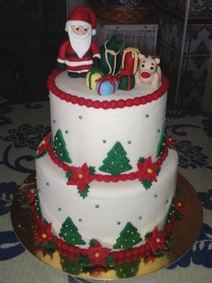 Una foto de Tarta fondant de Navidad