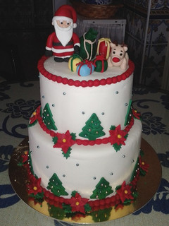 Una foto de Tarta fondant de Navidad