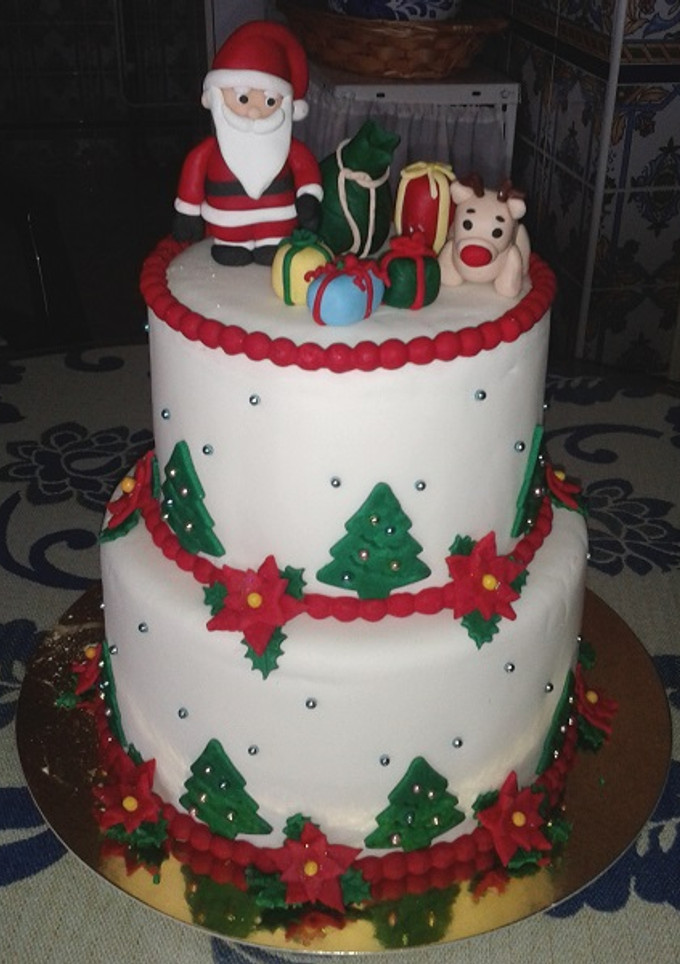 Una foto de Tarta fondant de Navidad