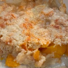 A picture of Peach Dump Cake.