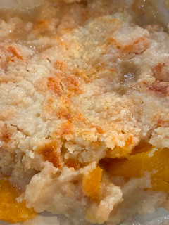 A picture of Peach Dump Cake.