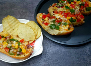 A picture of Italian cheese bruschetta.