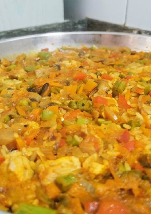 Foto principal de Pollo con arroz verduras y curry!!!