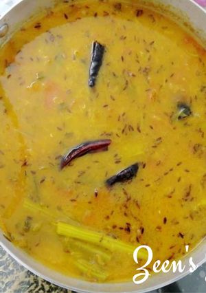 A picture of Drumsticks and Fenugreek Leaves Khatti Daal.