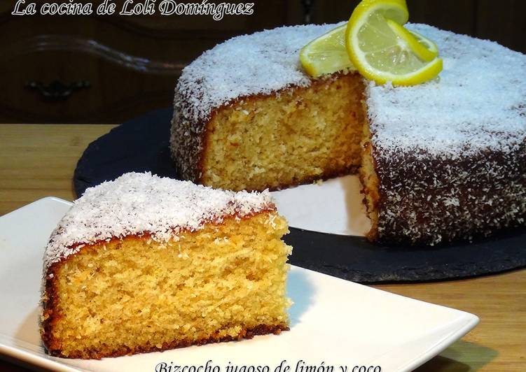 Bizcocho jugoso de limón y coco