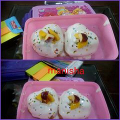 A picture of Fruit heart muffins made with wheat and oats.