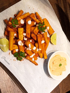 A picture of Peri Peri Sweet Potato Fries.