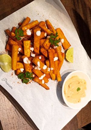 A picture of Peri Peri Sweet Potato Fries.