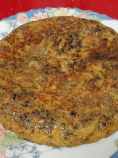 Una foto de Tortilla de morcilla de Burgos y cebolla