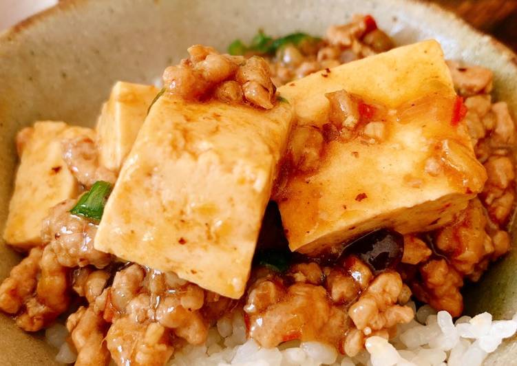 Steps to Make Perfect Spicy dish of Tofu and minced meat