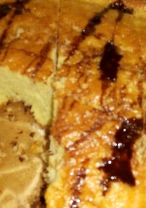 صورة لوصفة كيكة الصفراء والبسيطة مع الكاكاو 🌷😋