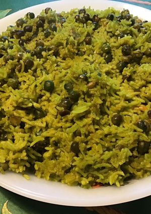 Une photo de Riz « vert » aux petits pois épicés